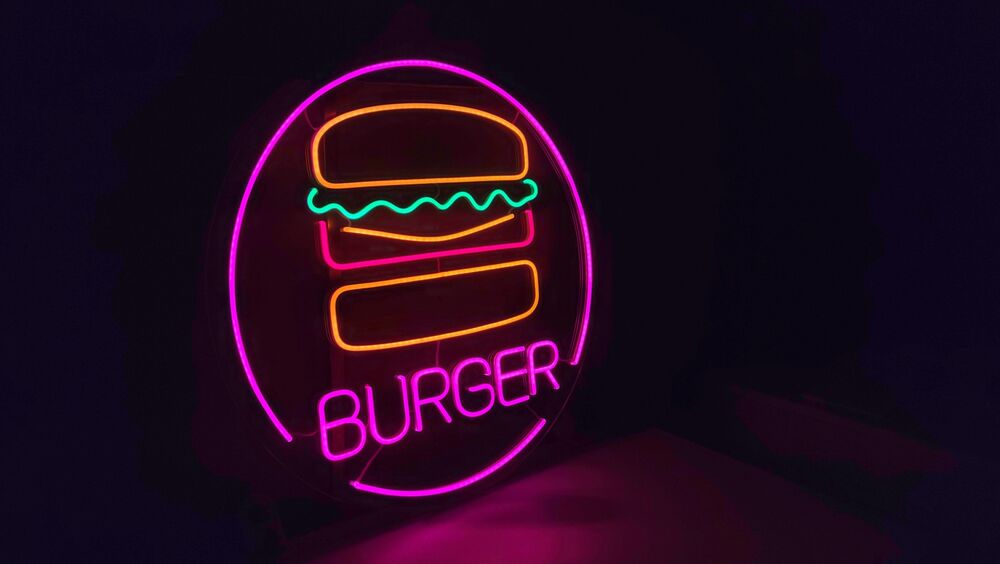 Неоновая вывеска Burger