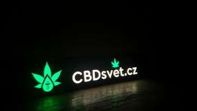 Световая вывеска с объемными буквами и логотипом в Европу