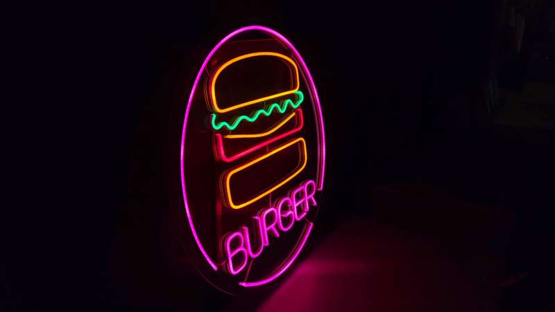 Неонова вивіска Burger
