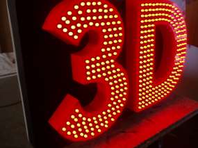 Світлодіодна вивіска "3D" для кінозалу